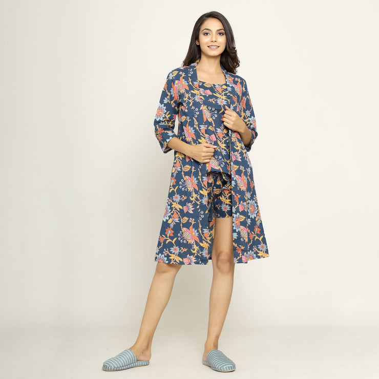 Sky blue cotton night suit – Neha Sharma Label
